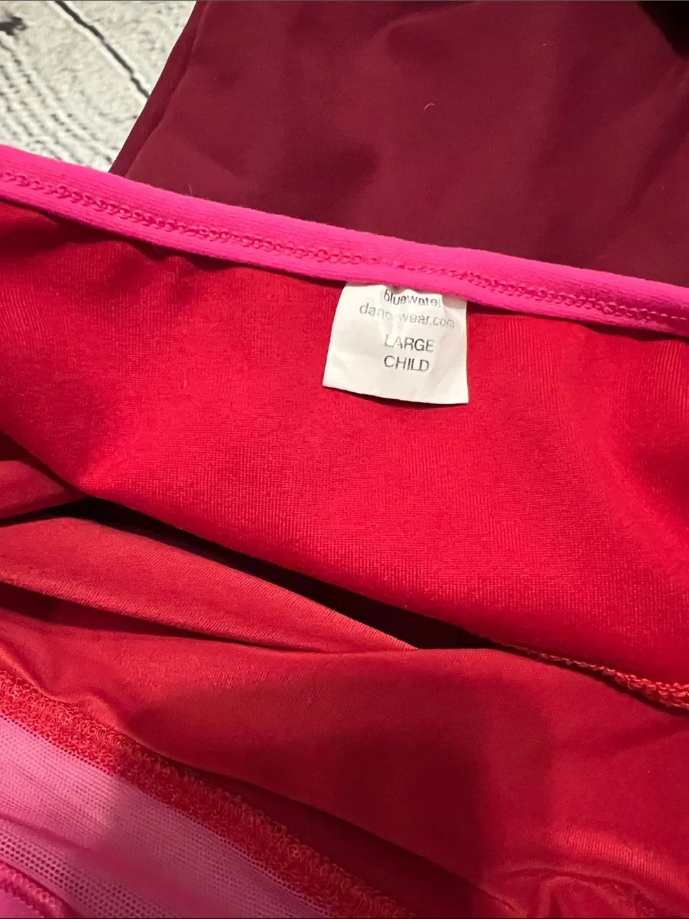 Bluewater dancewear multi-Tone pink/ red Halter unitard CL